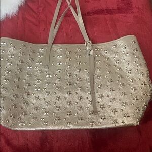 Jimmy Choo Metallic Star-Studded Tote